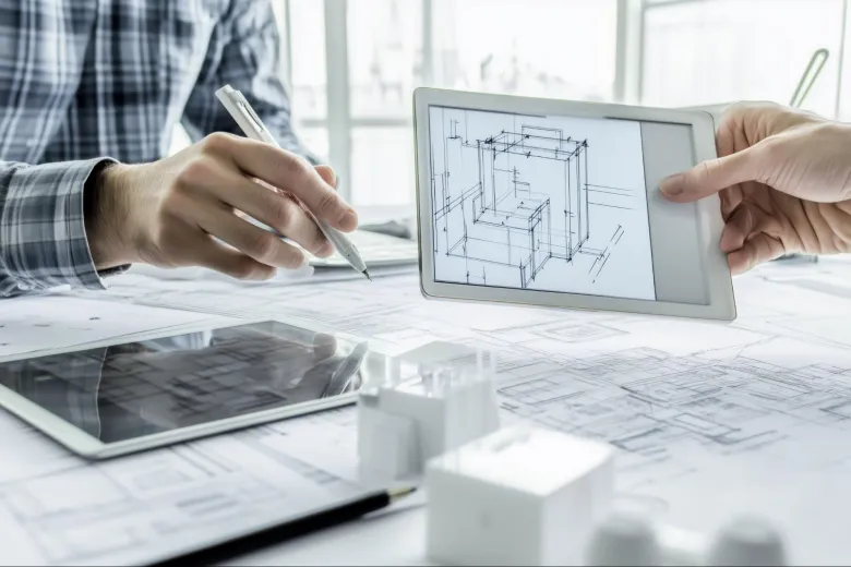 A product designer working on a prototype