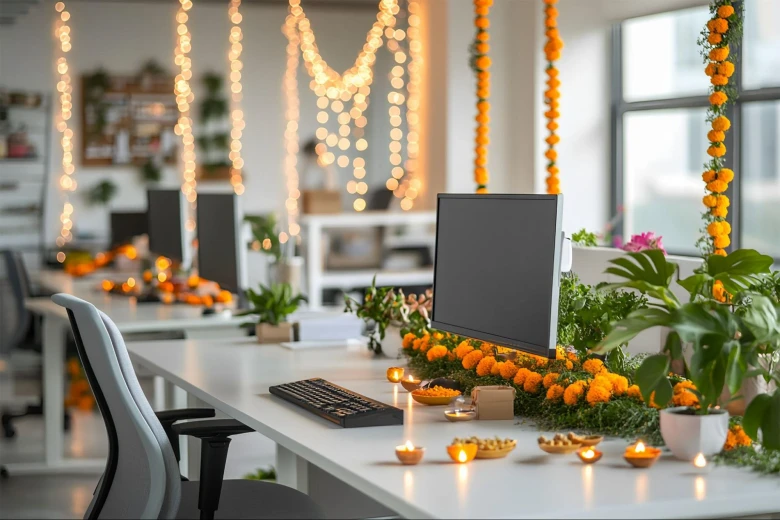 Office Desk Decoration Ideas for Diwali