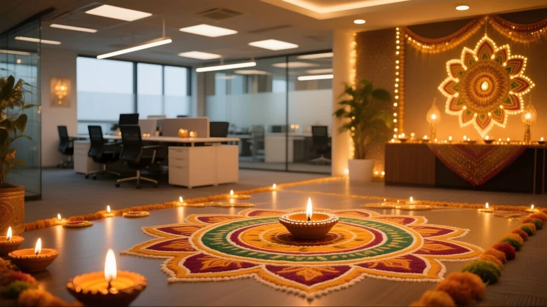 Diwali Decoration Ideas for Office Reception & Entrance