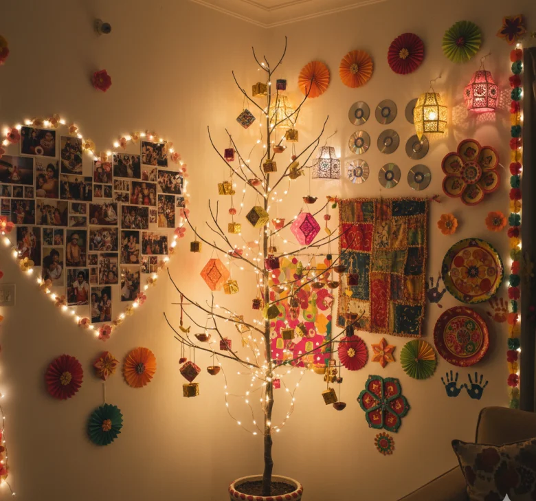 Diwali wall decoration.
Diwali wall decoration.