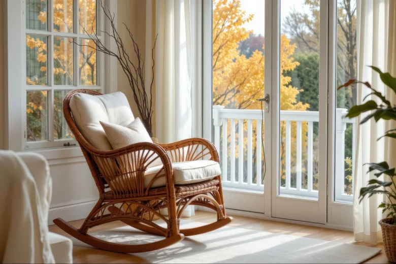 A rocking wooden armchair design A rocking wooden armchair design