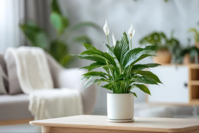 Peace lily plant.
