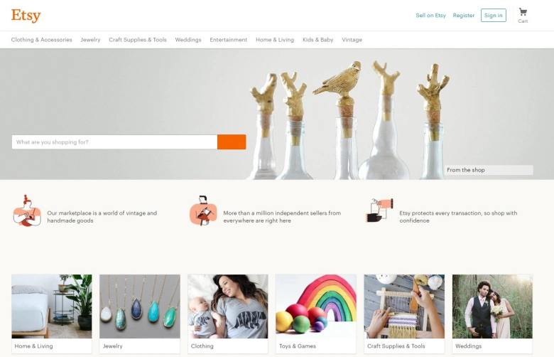 Application of visual hierarchy in an e-commerce website
