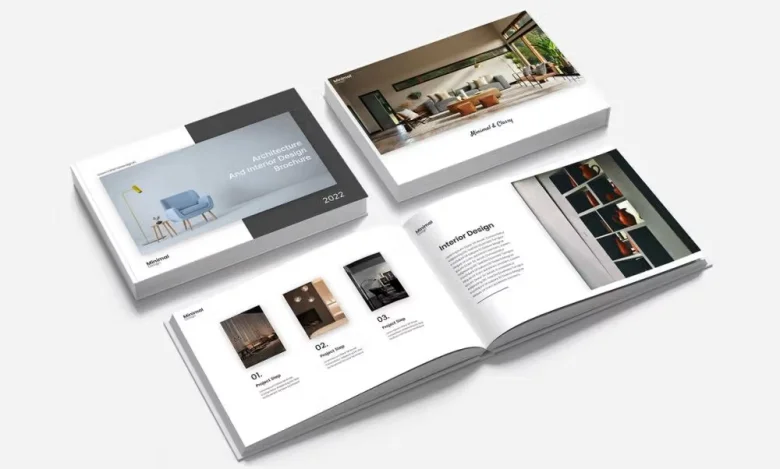 Minimalist book-style brochure