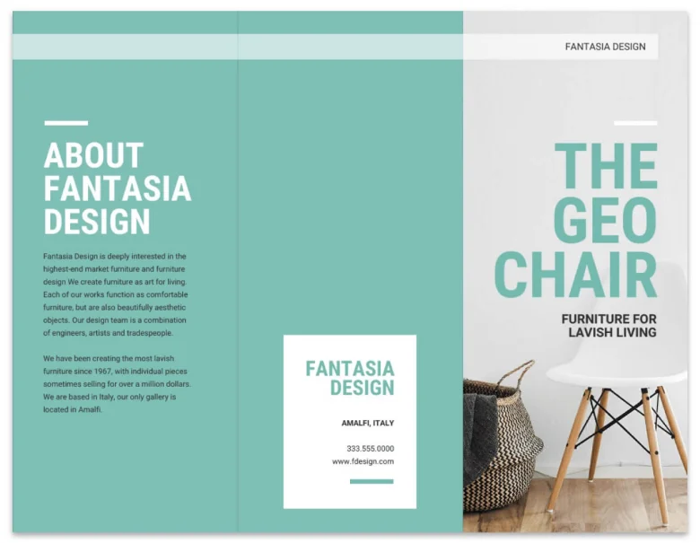 Chair brochure design.
