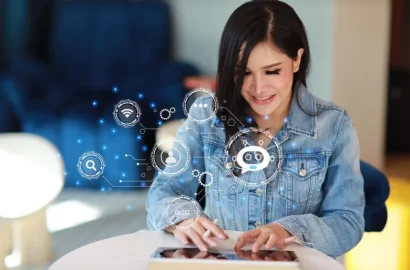 Designer using AI prompts for UI UX design
