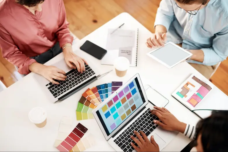 A team of designers collaborating on a project A team of designers collaborating on a project