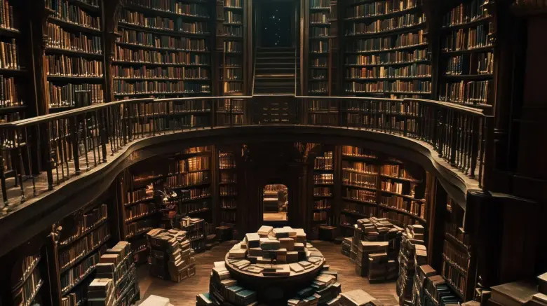 High ceiling in library to make them feel less stuffy.