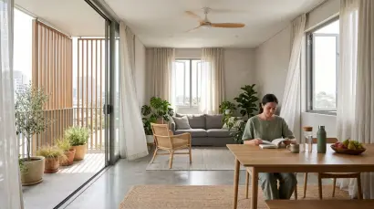 Passive cooling in interior design through material science